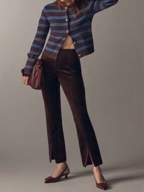 NWT - Maeve High-Rise Split Front Velvet Skinny Pants